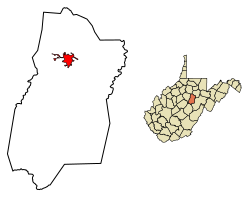 Upshur County West Virginia Incorporated and Unincorporated areas Buckhannon Highlighted